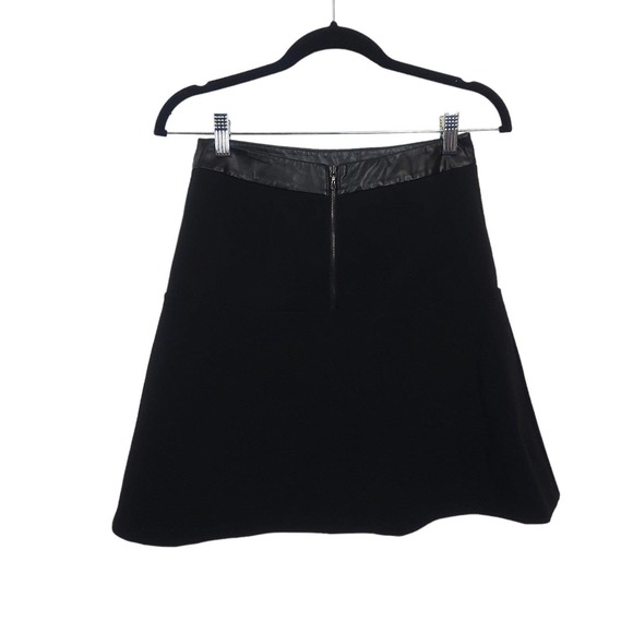 Ann Taylor Faux Leather-Trim Scuba Skater Mini Skirt - Picture 4 of 6